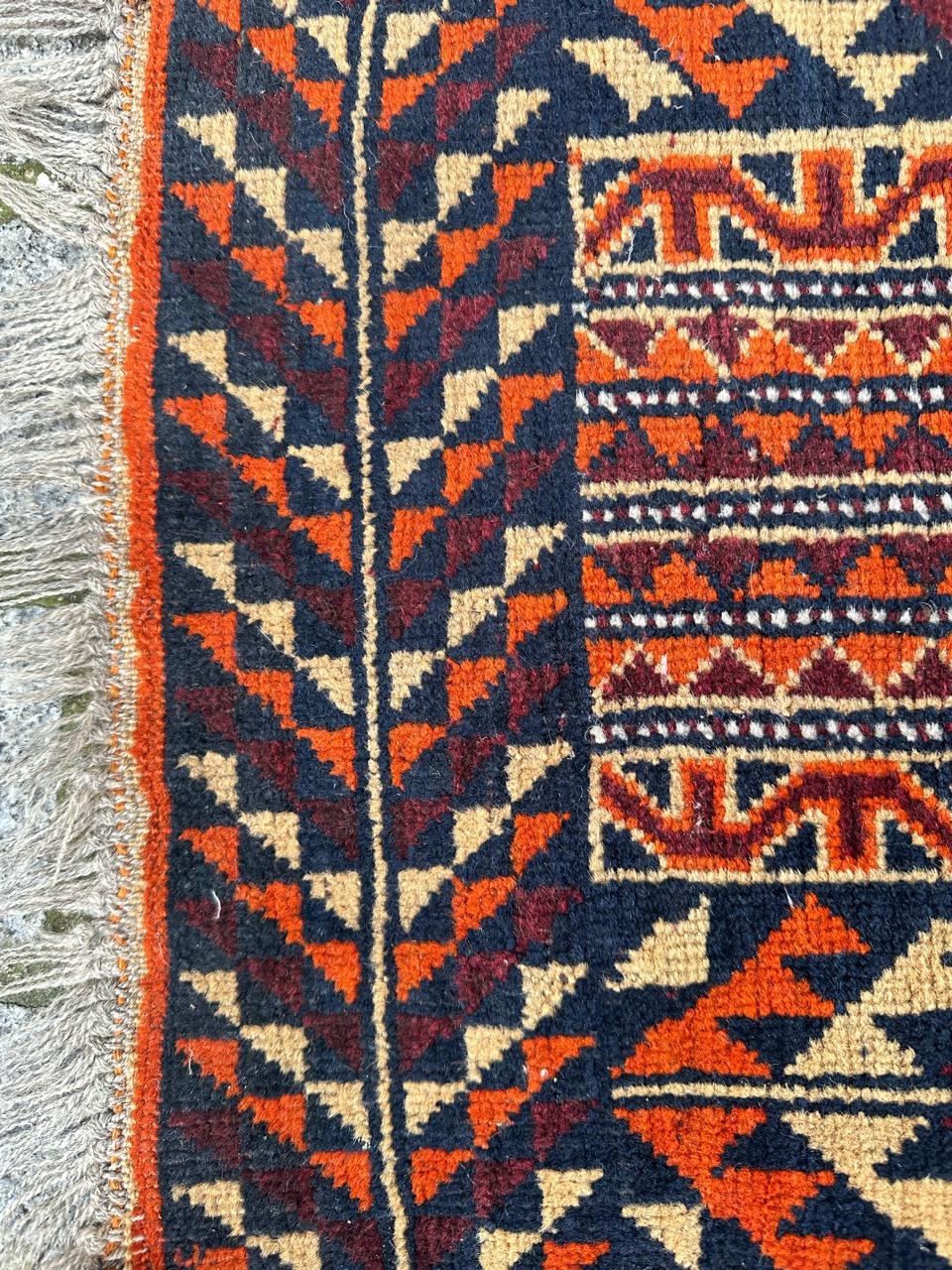 Bobyrug’s nice little vintage Baluch rug For Sale 1