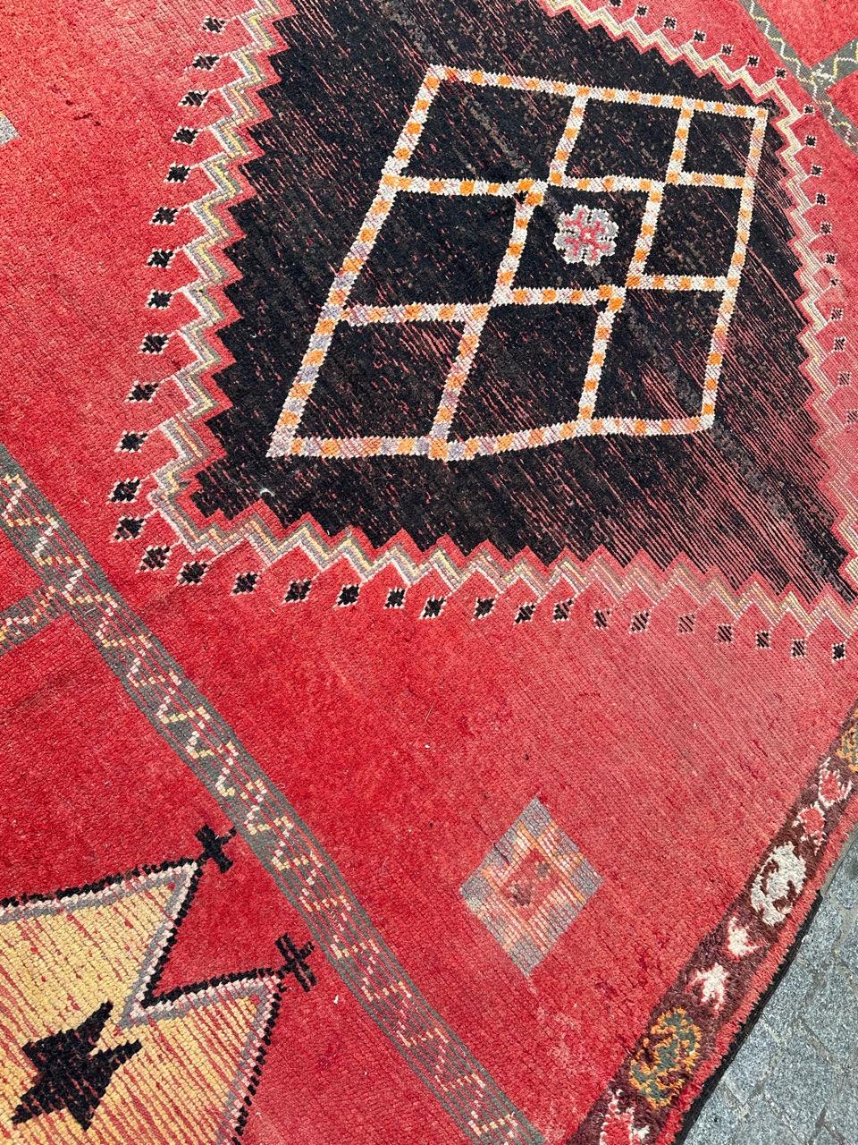 Bobyrug’s nice long Moroccan tribal rug For Sale 5