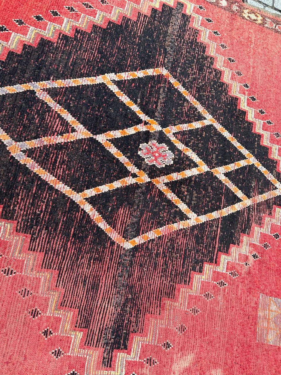 Bobyrug’s nice long Moroccan tribal rug For Sale 6