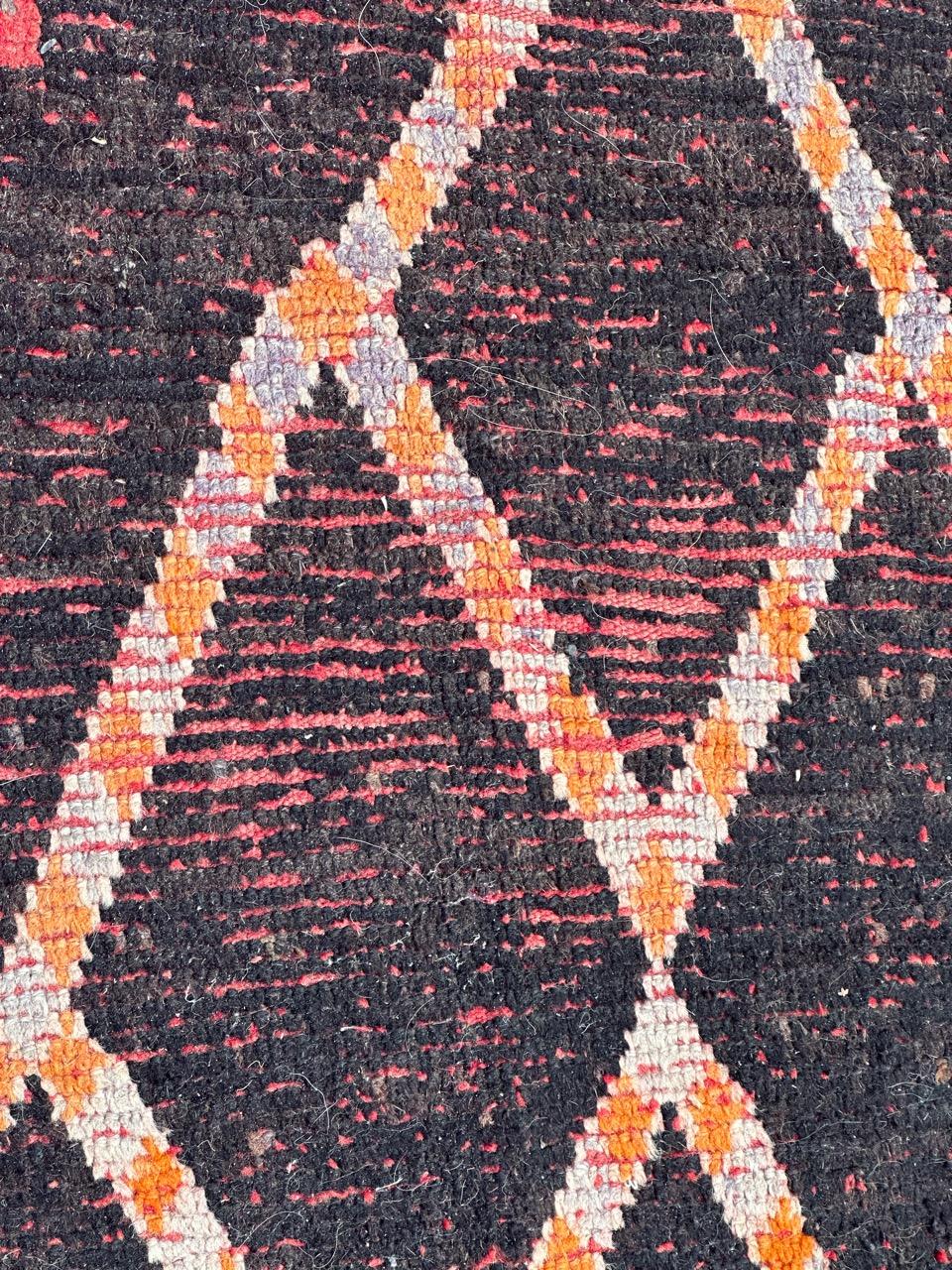 Bobyrug’s nice long Moroccan tribal rug For Sale 8