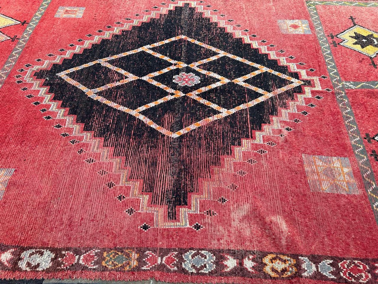 Bobyrug’s nice long Moroccan tribal rug For Sale 9