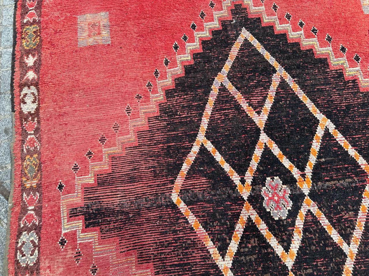 Bobyrug’s nice long Moroccan tribal rug For Sale 1