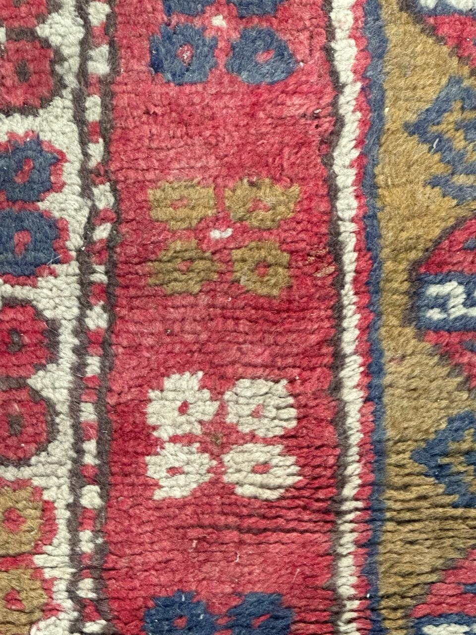 Bobyrug’s nice mid century Anatolian Turkish rug For Sale 3