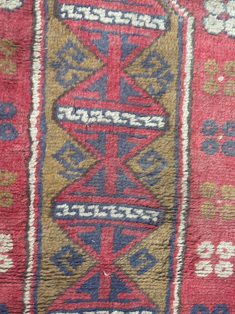 Bobyrug’s nice mid century Anatolian Turkish rug For Sale 5