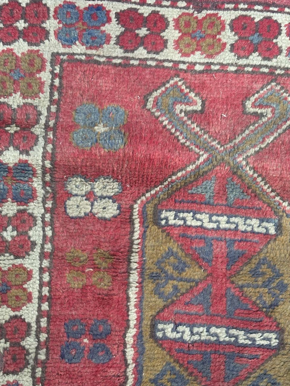 20th Century Bobyrug’s nice mid century Anatolian Turkish rug For Sale
