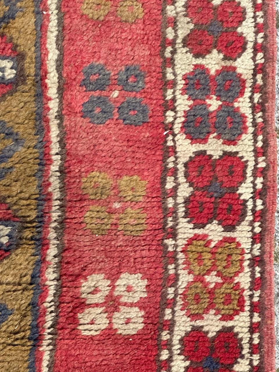 Bobyrug’s nice mid century Anatolian Turkish rug For Sale 2