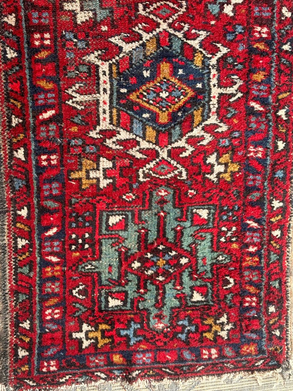 Pretty mid century Heriz runner with nice geometrical design and beautiful colours, entirely hand knotted with wool on cotton foundation 

✨✨✨
