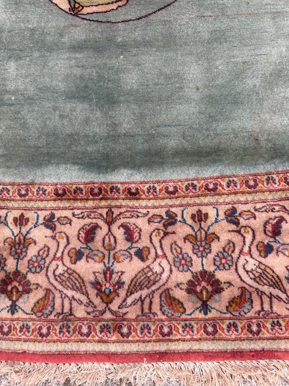 Bobyrug’s nice mid century Kashan Dabir rug For Sale 3