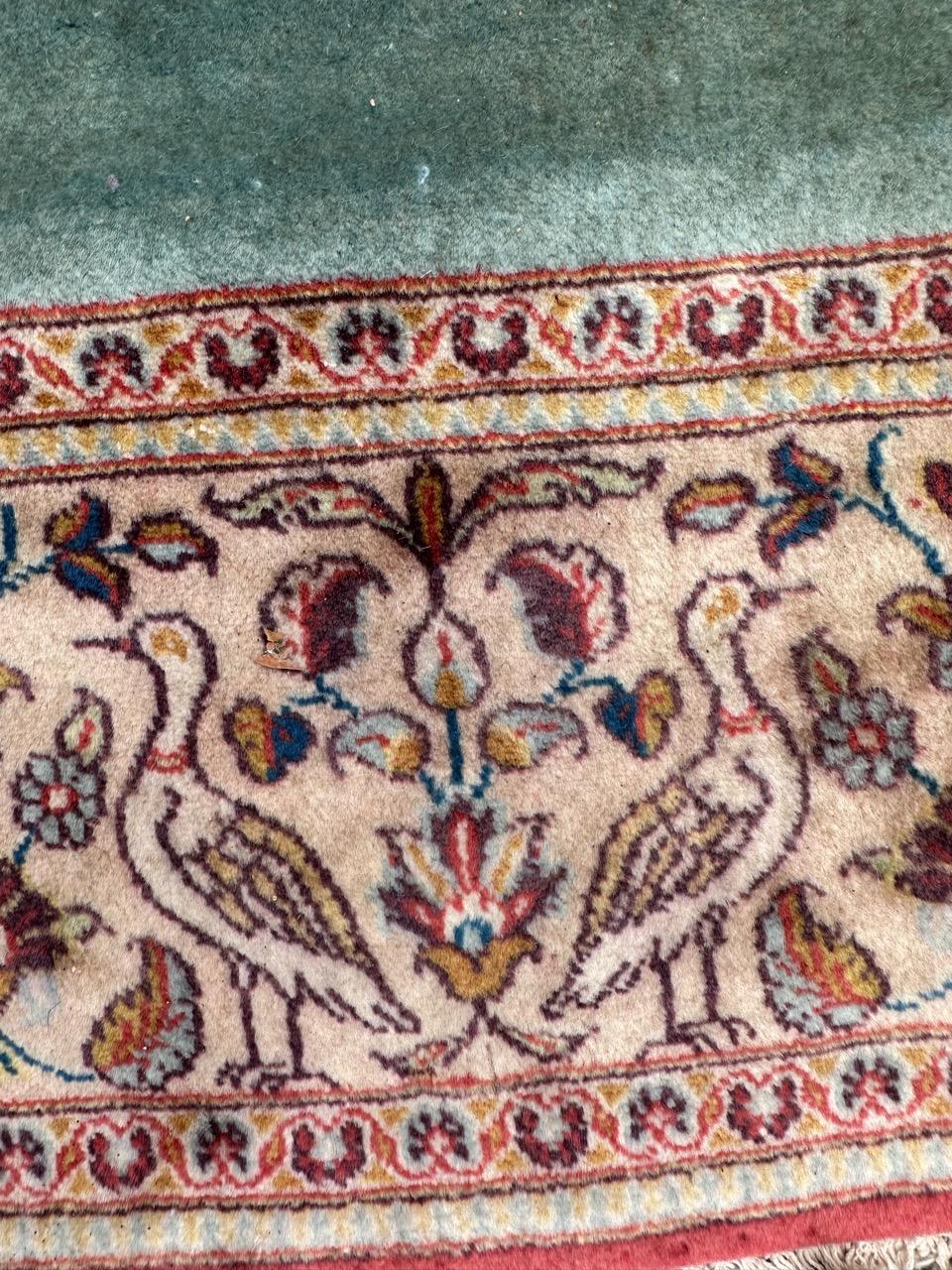 Bobyrug’s nice mid century Kashan Dabir rug For Sale 6