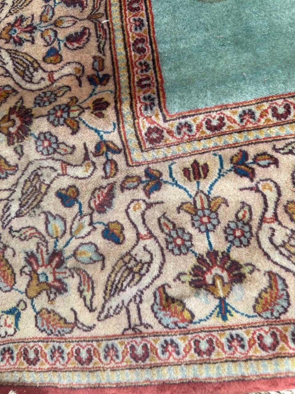 Bobyrug’s nice mid century Kashan Dabir rug For Sale 7
