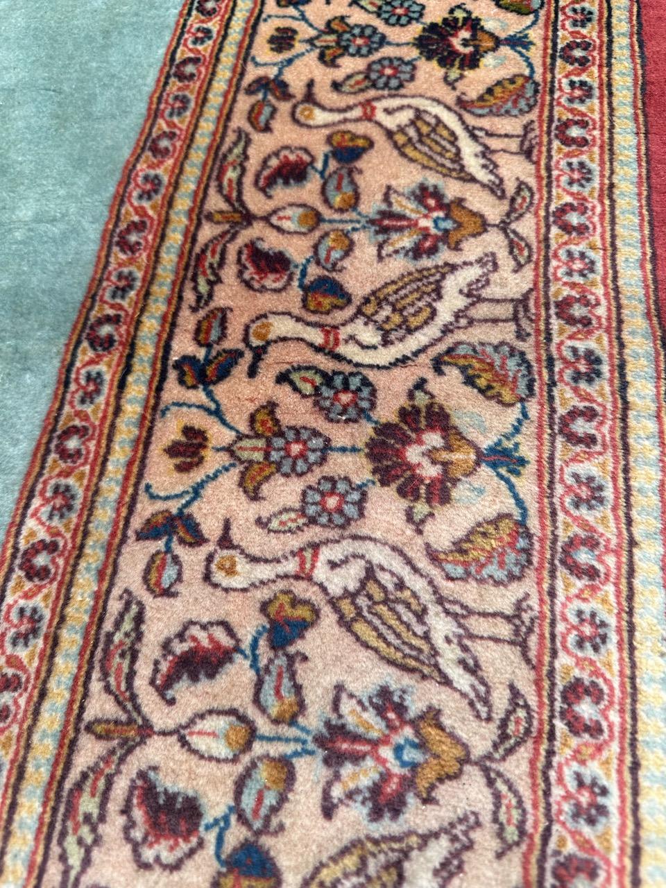 Bobyrug’s nice mid century Kashan Dabir rug For Sale 9