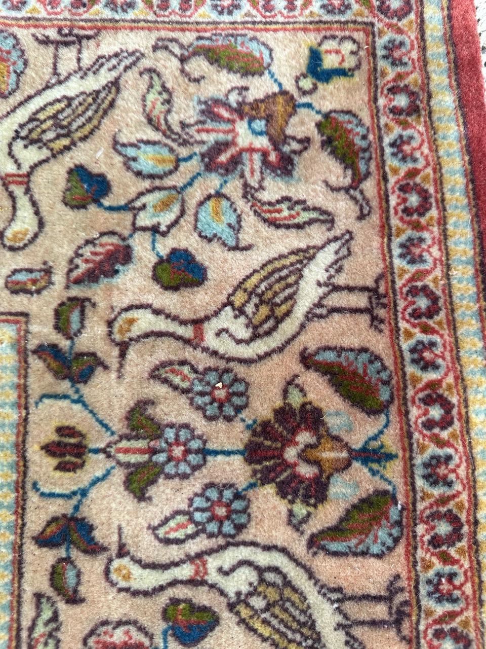 Bobyrug’s nice mid century Kashan Dabir rug For Sale 11
