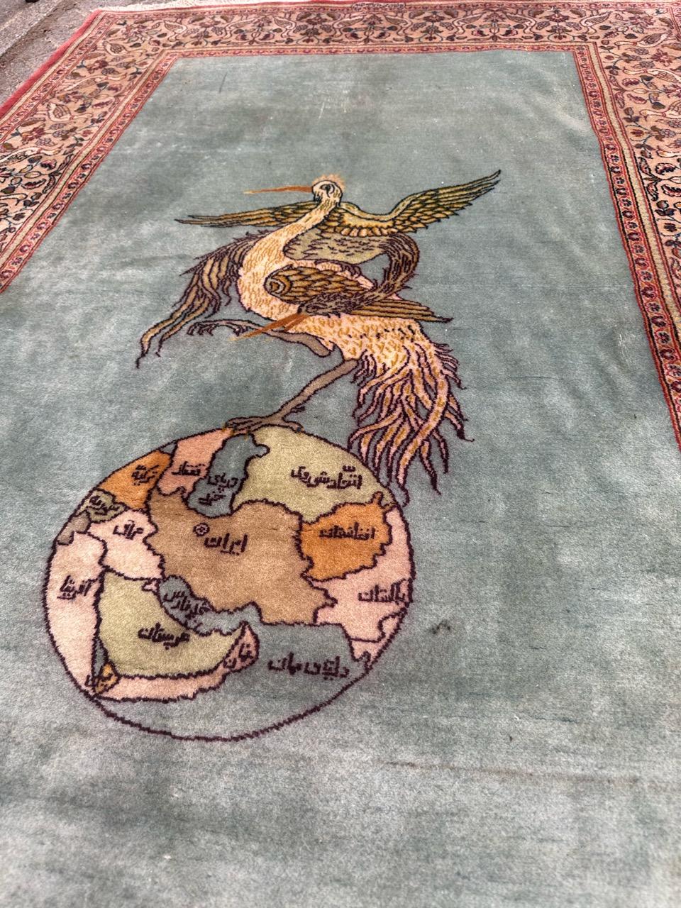 Bobyrug’s nice mid century Kashan Dabir rug For Sale 2