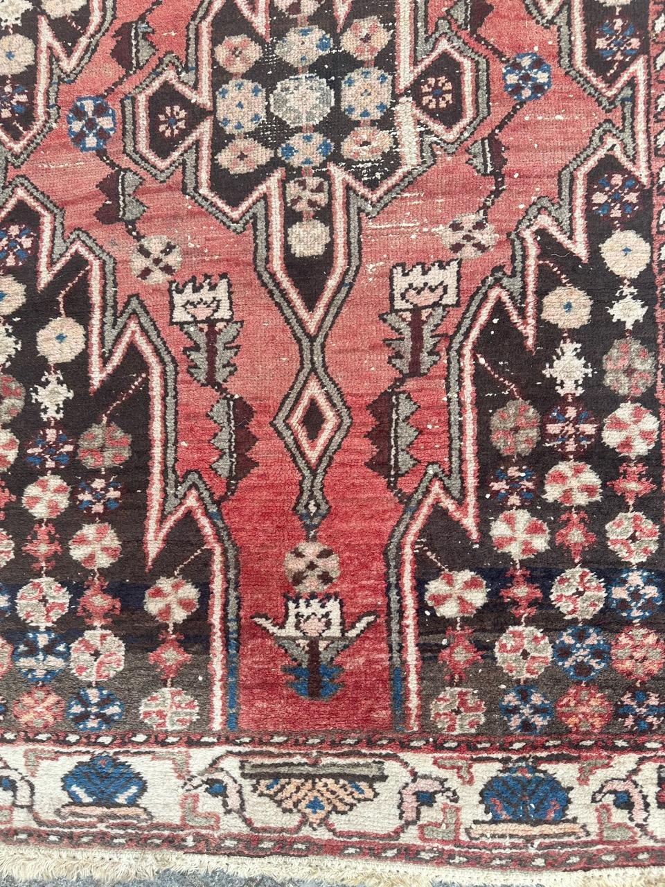 Rustic nice mid century mazlaghan rug  For Sale