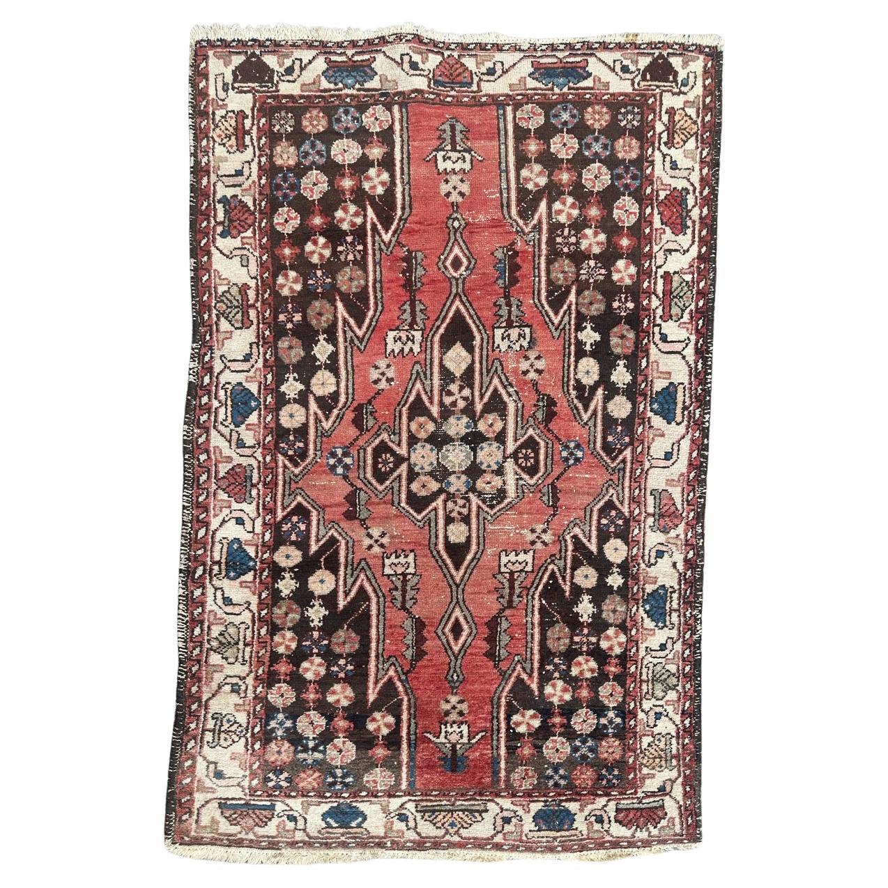nice mid century mazlaghan rug  For Sale