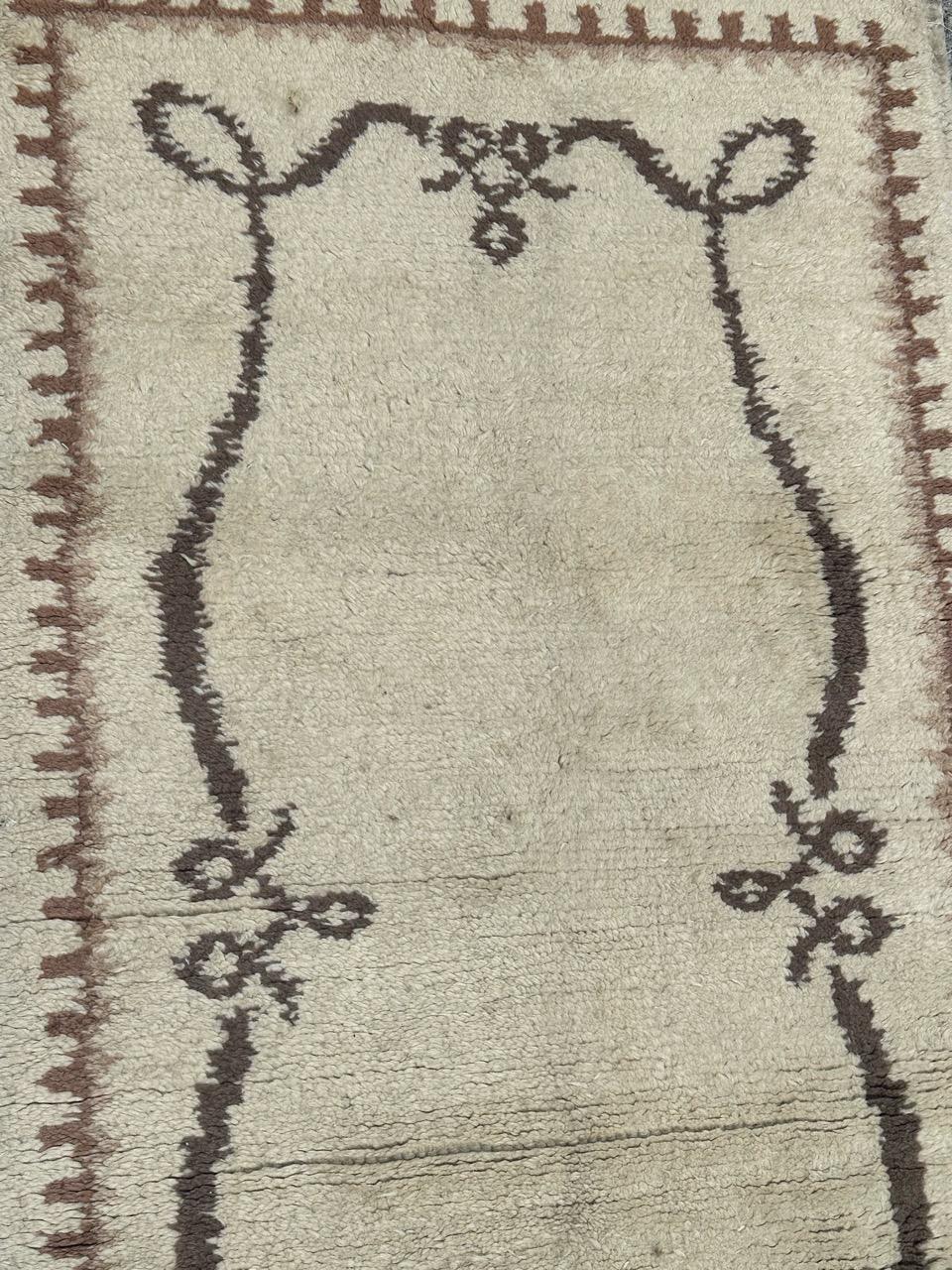 Art Deco Bobyrug’s nice mid century Moroccan art deco design rug  For Sale