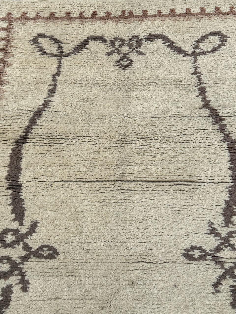 Beau tapis art déco marocain du milieu du siècle dernier Bon état - En vente à Saint Ouen, FR