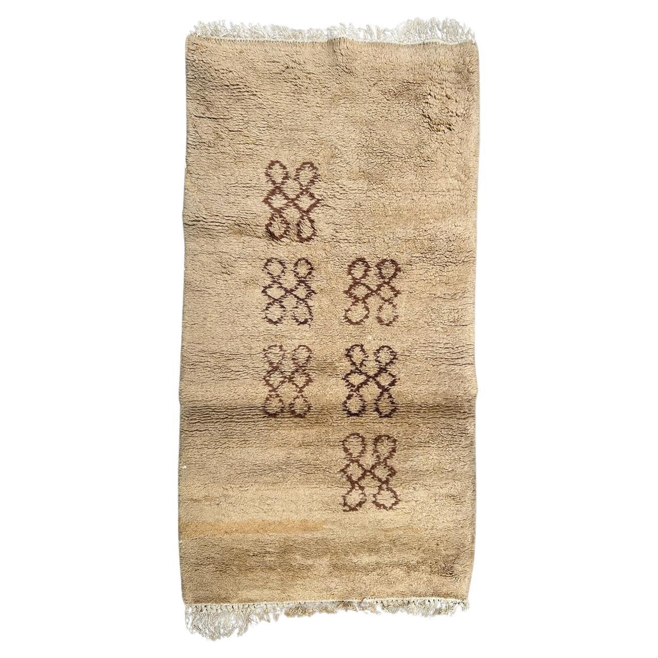 Bobyrug’s nice mid century Moroccan art deco design rug  For Sale