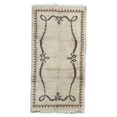 Vintage Bobyrug’s nice mid century Moroccan art deco design rug 