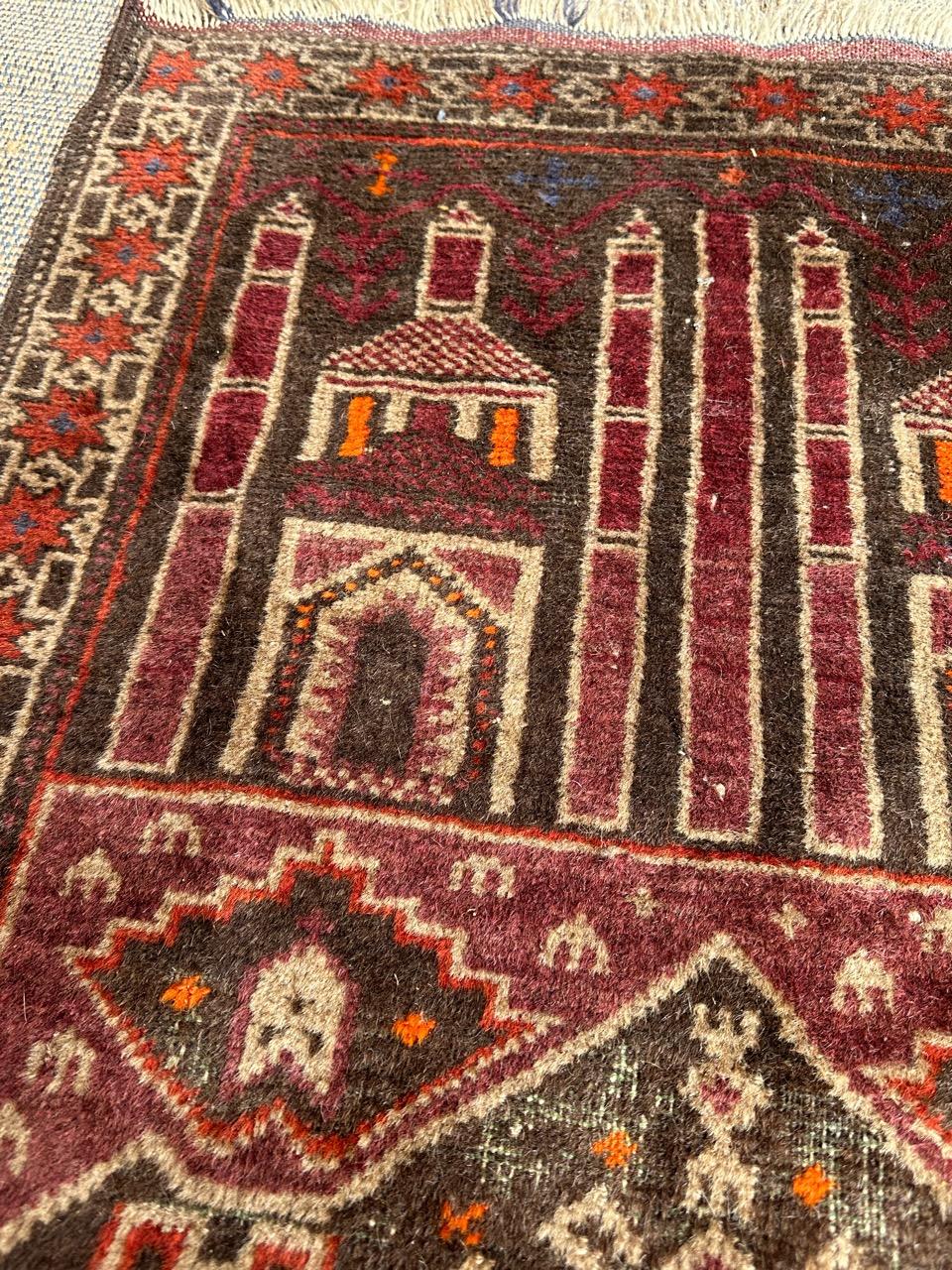 Bobyrug’s nice mid century tribal Baluch rug  For Sale 3