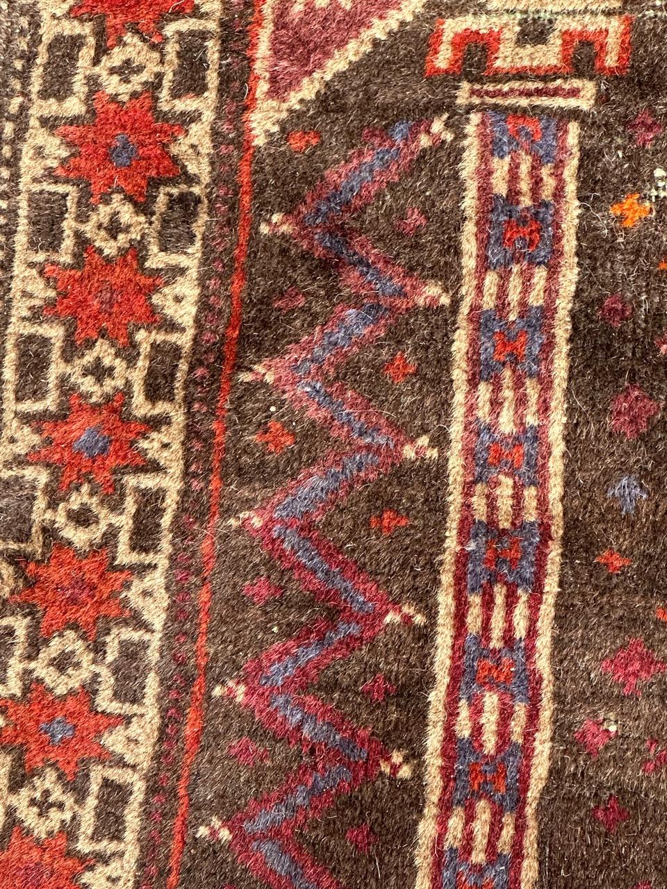 Bobyrug’s nice mid century tribal Baluch rug  For Sale 6