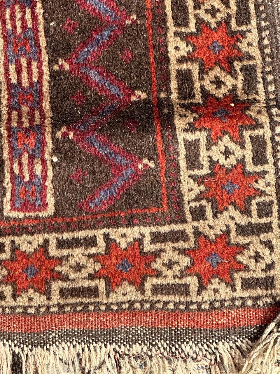 Bobyrug's nice mid century tribal Baluch rug  en vente 8