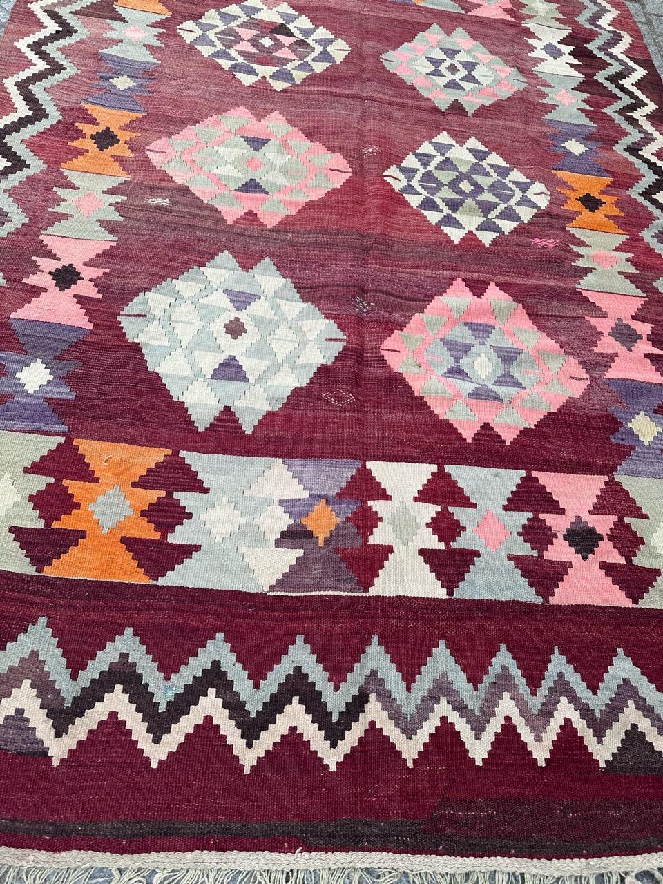 Nice mid century Turkish Anatolian Kilim For Sale 5