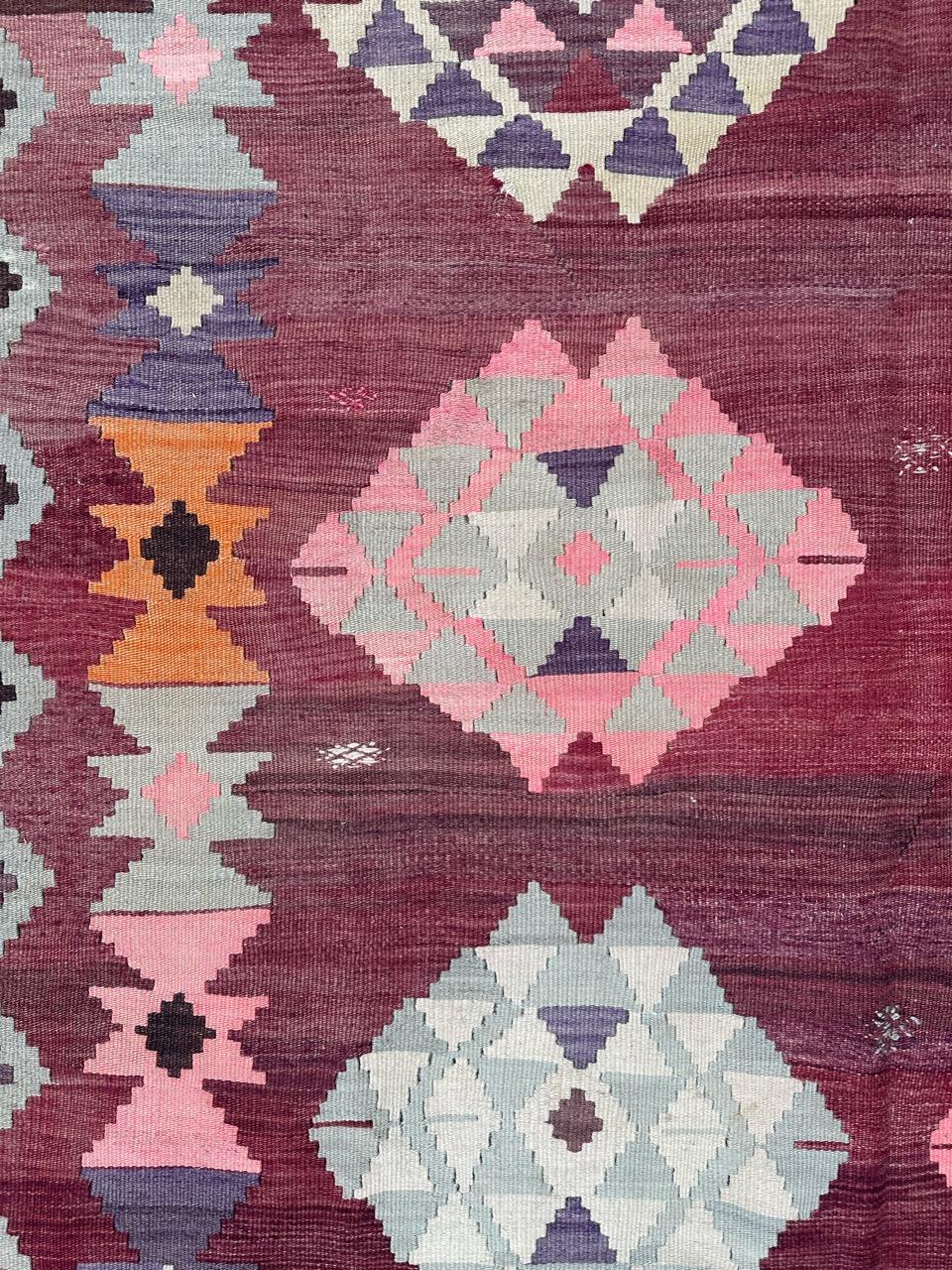 Bobyrug’s Nice mid century Turkish Anatolian Kilim For Sale 10