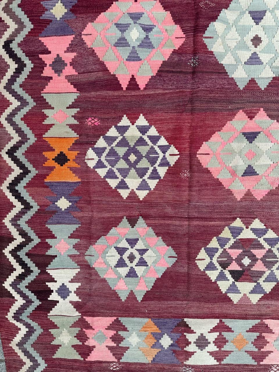 Bobyrug’s Nice mid century Turkish Anatolian Kilim In Good Condition For Sale In Saint Ouen, FR
