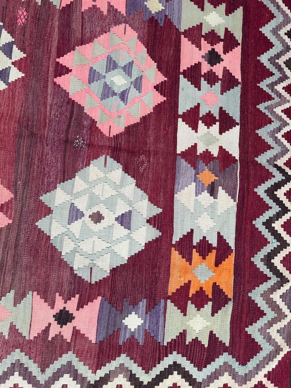 Bobyrug’s Nice mid century Turkish Anatolian Kilim For Sale 2