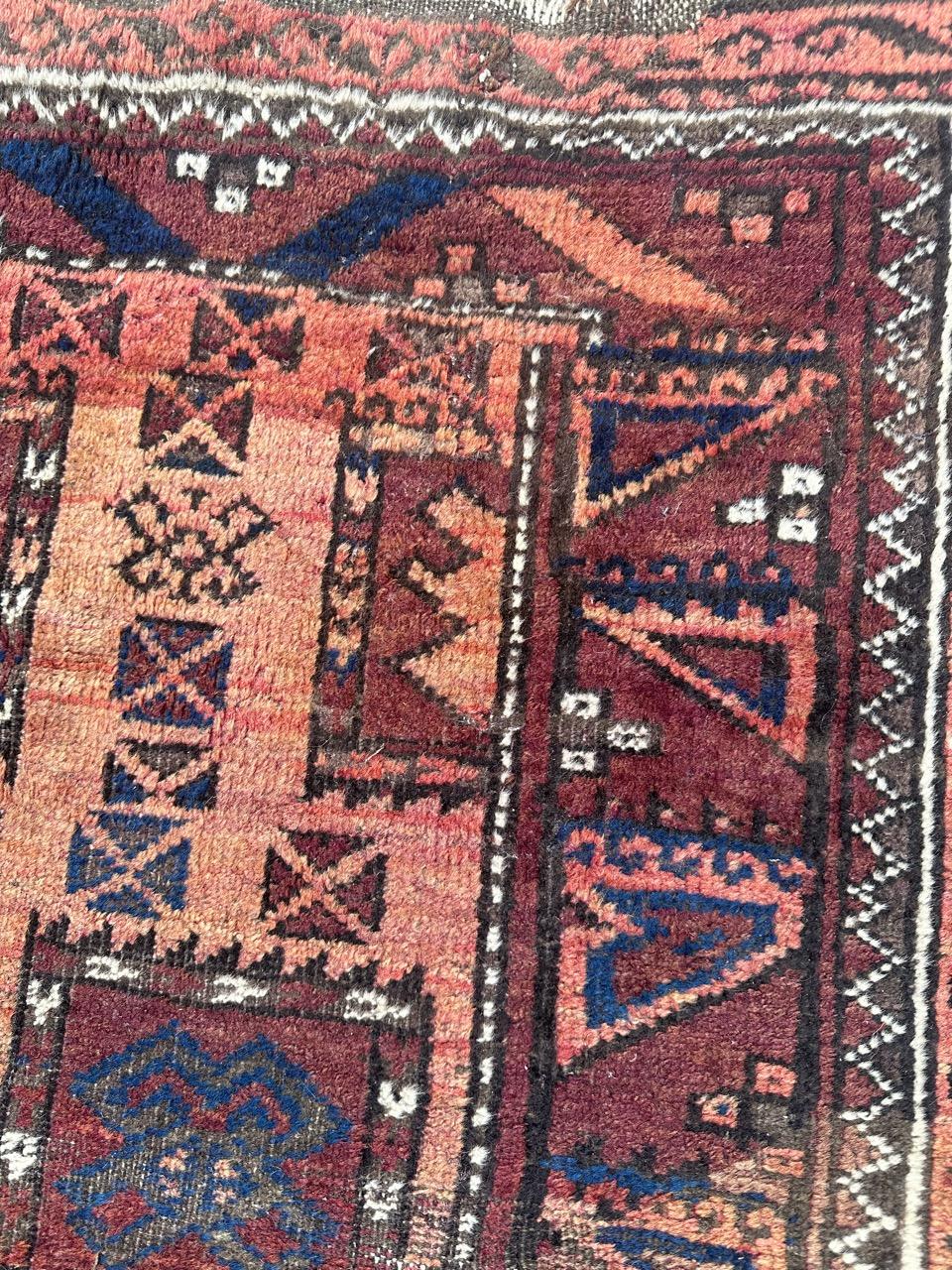 Bobyrug’s nice mid century Turkmen beluch rug For Sale 8