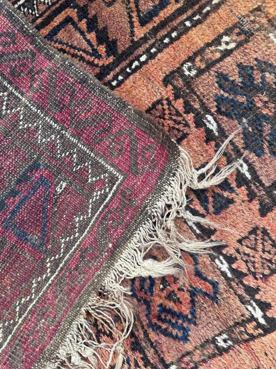 Bobyrug’s nice mid century Turkmen beluch rug For Sale 11