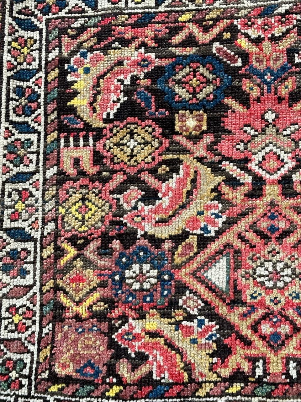 Asian Bobyrug’s nice small antique malayer rug For Sale