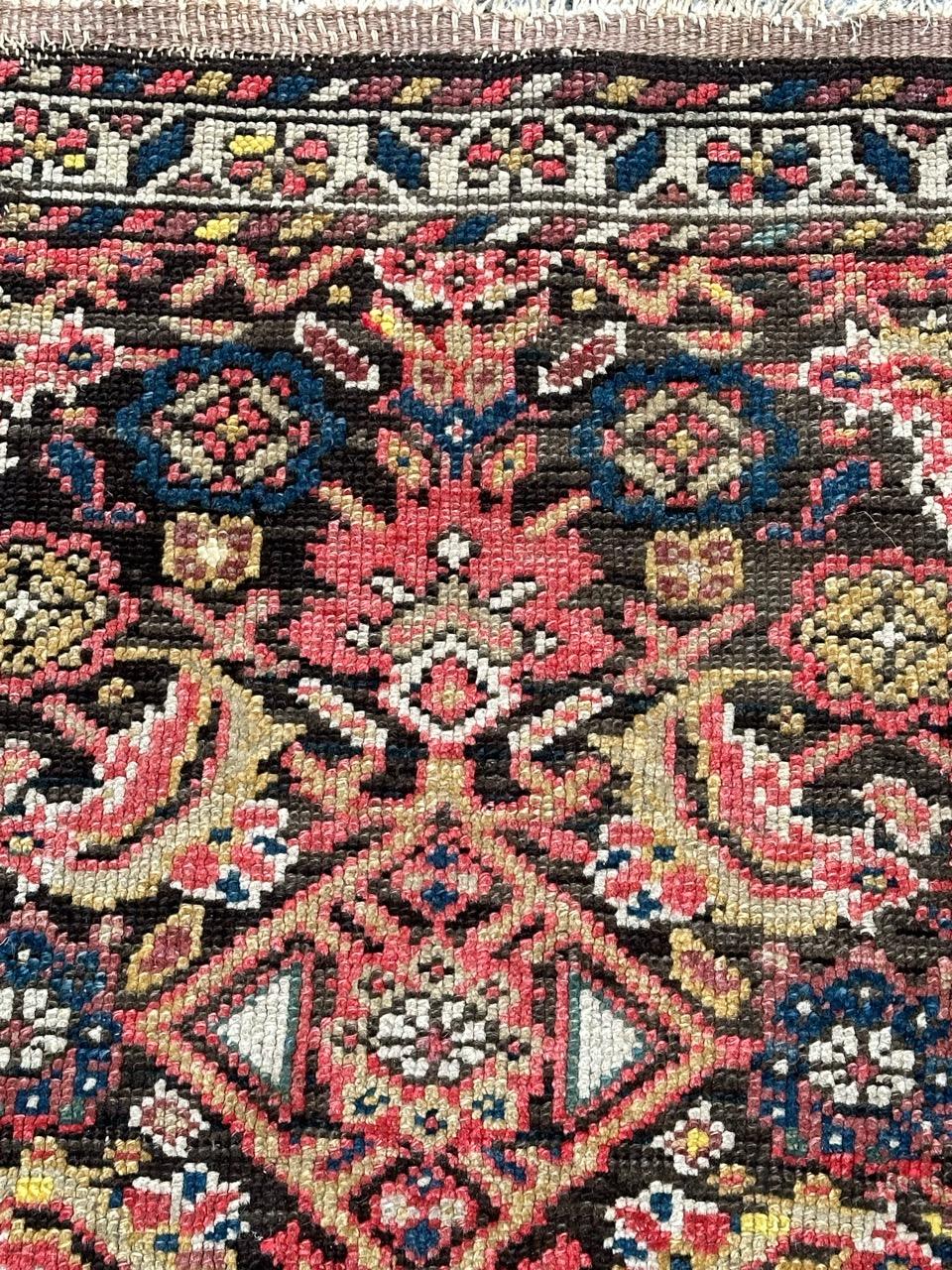 Hand-Knotted Bobyrug’s nice small antique malayer rug For Sale