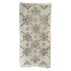 Vintage Bobyrug’s nice small distressed tribal Moroccan rug 
