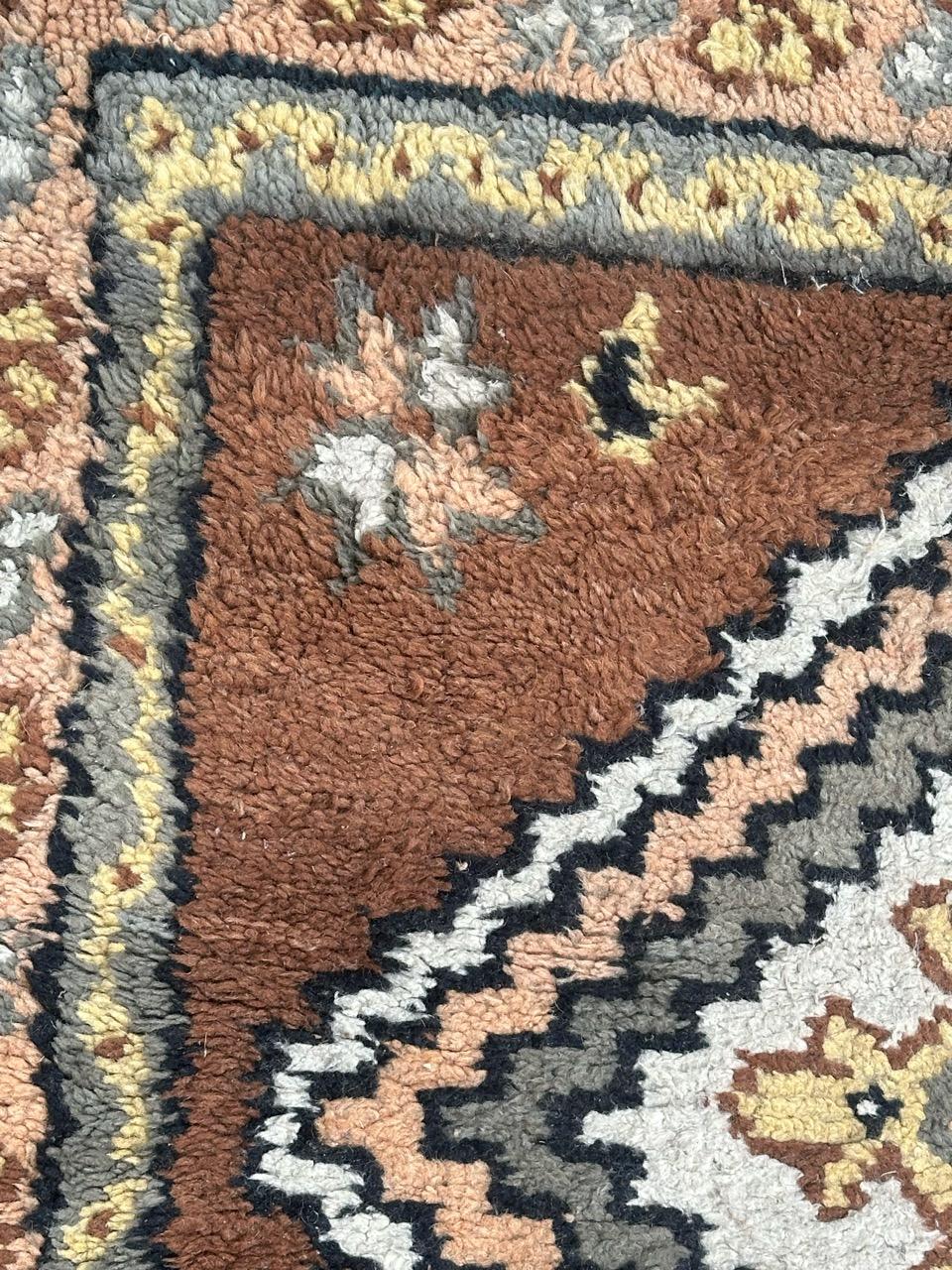 Wool nice small mid century Moroccan rug  For Sale