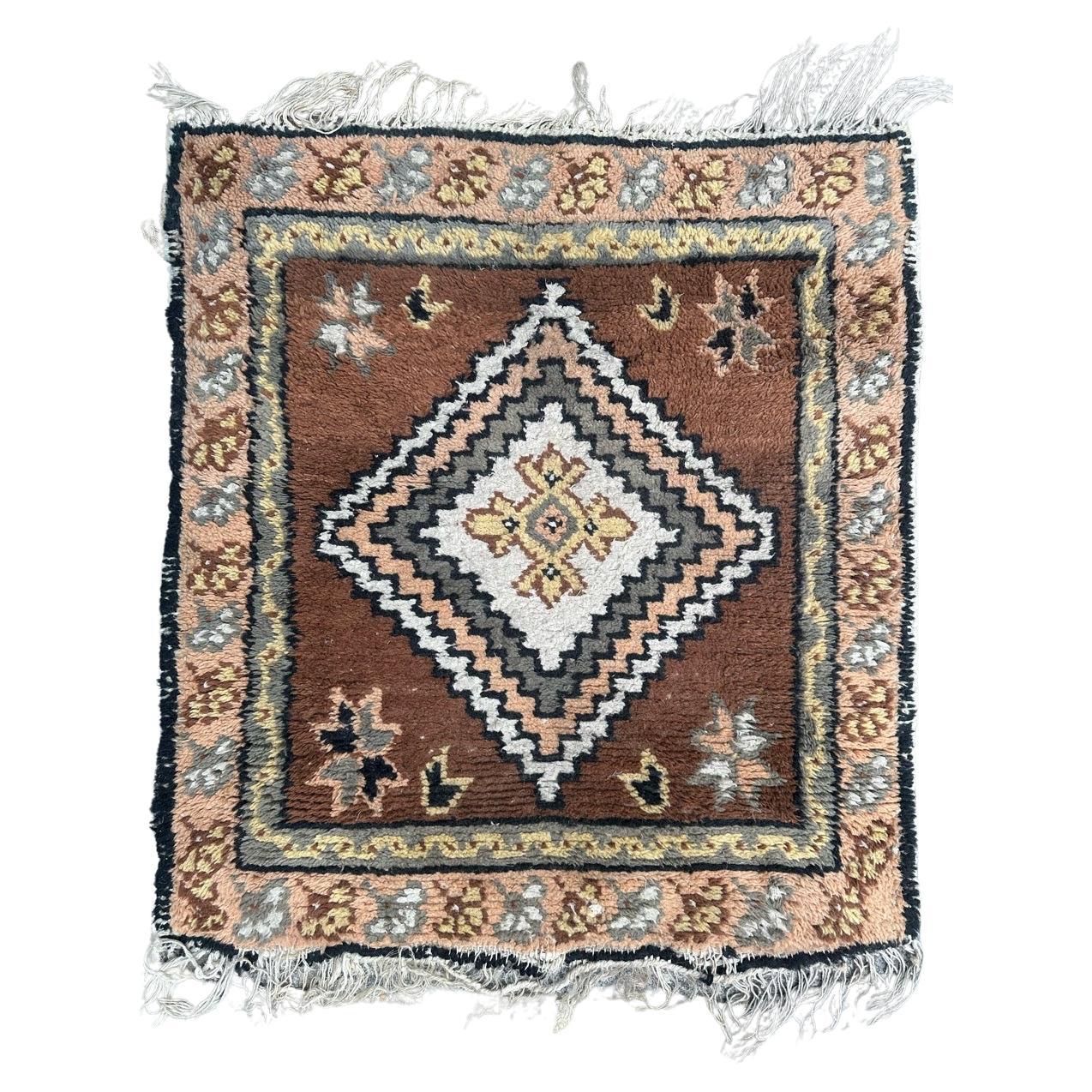 nice small mid century Moroccan rug 