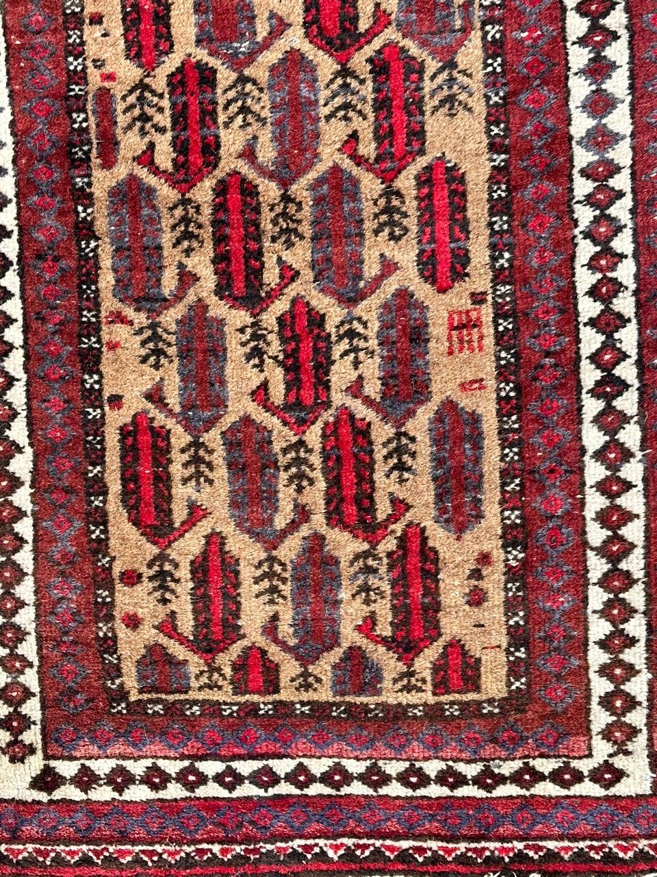 Bobyrug’s nice small vintage Baluch rug  For Sale 2