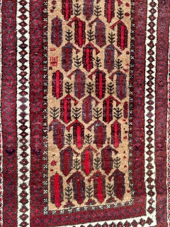 nice small vintage Baluch rug