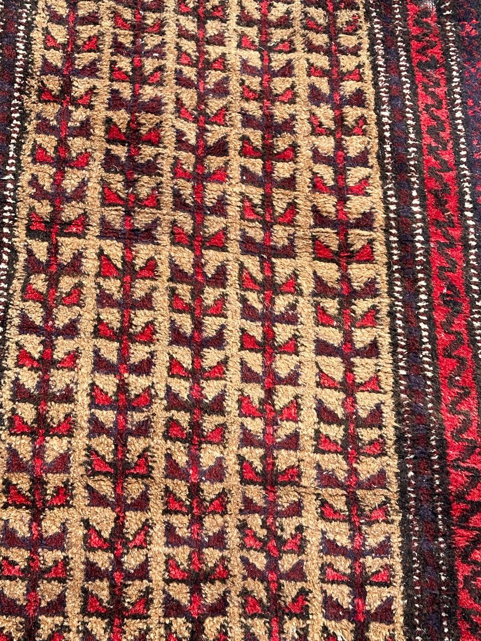 Tribal nice small vintage Baluch rug  For Sale