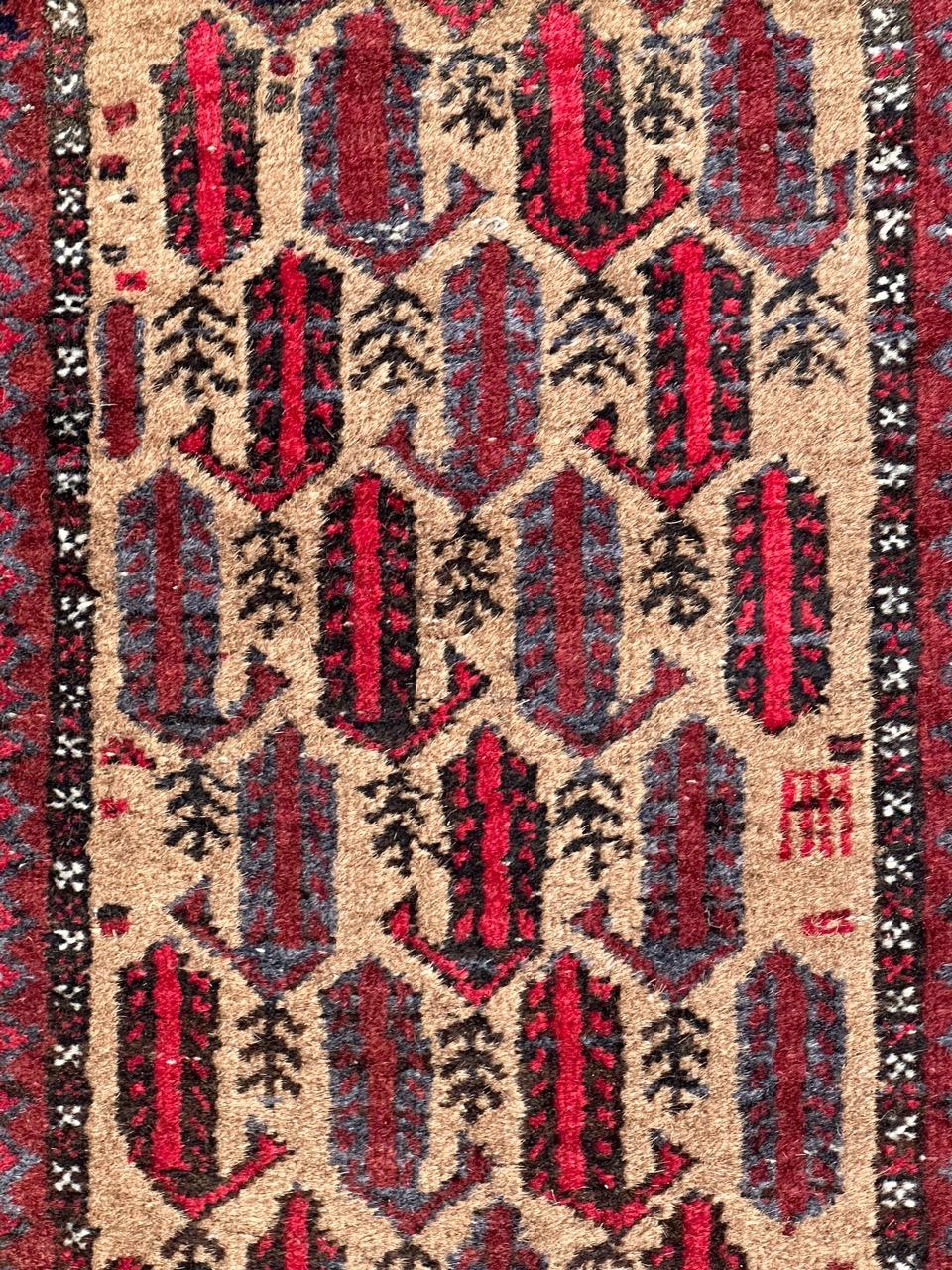 Beau petit tapis baluch vintage  Bon état - En vente à Saint Ouen, FR