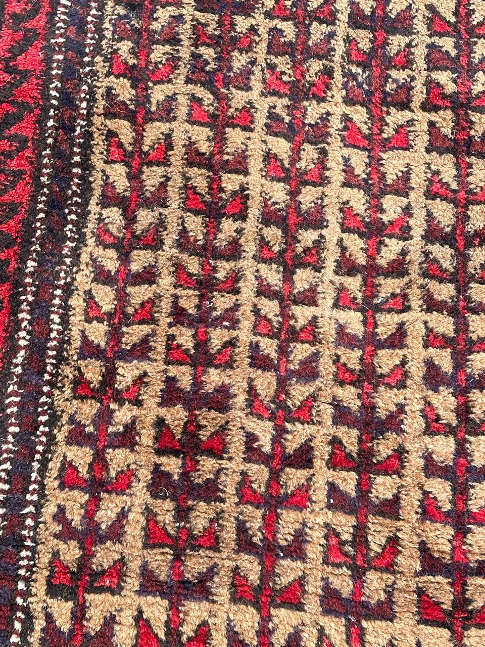 Wool nice small vintage Baluch rug  For Sale