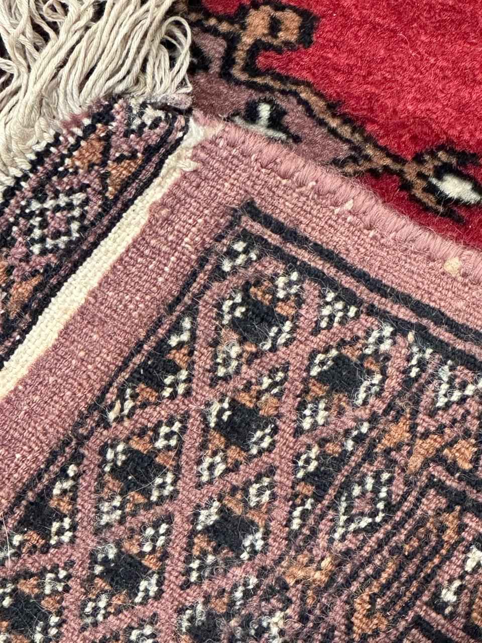 nice small vintage Pakistani rug Turkmen design  For Sale 6