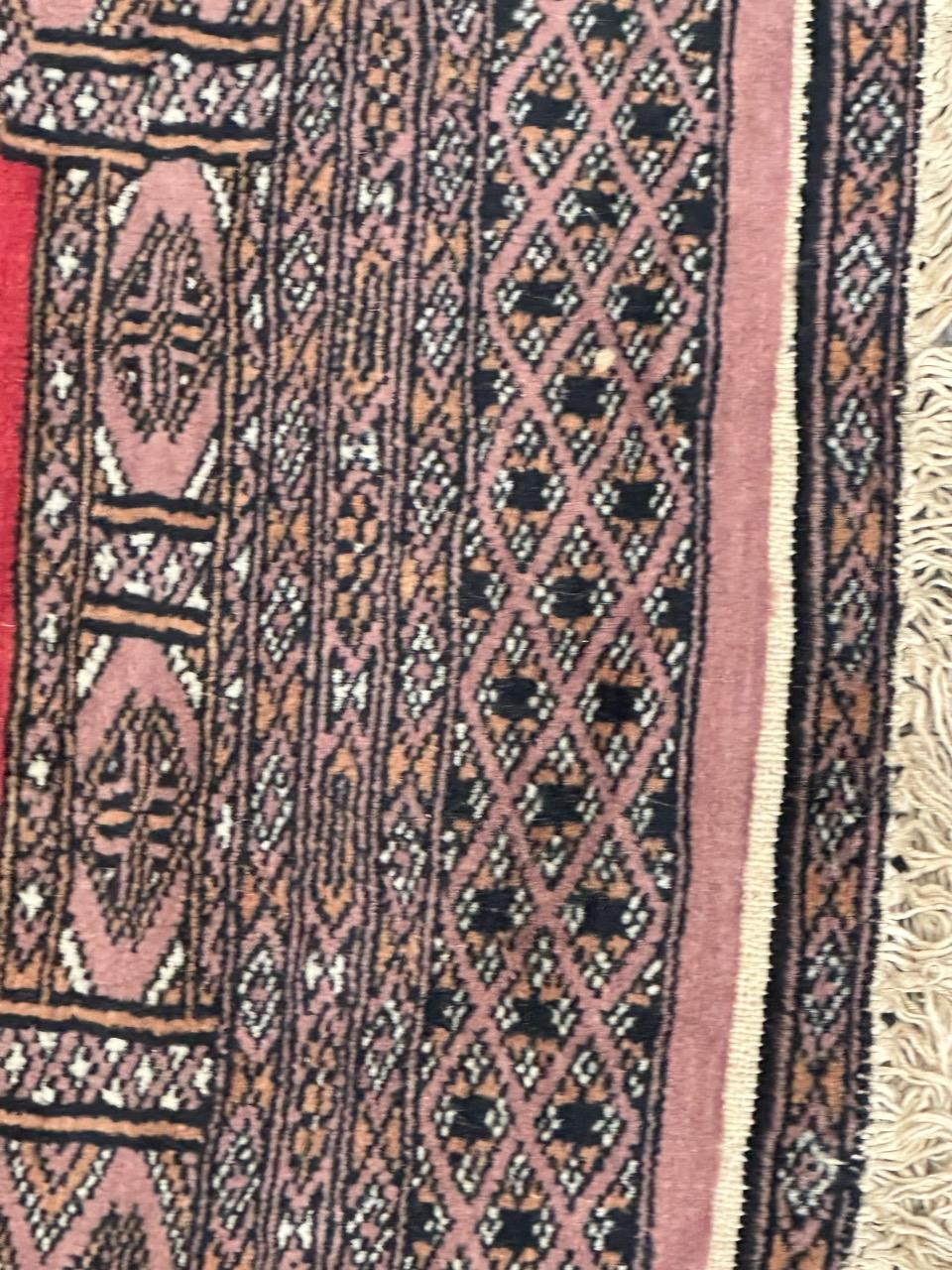 Bobyrug’s nice small vintage Pakistani rug Turkmen design  In Good Condition For Sale In Saint Ouen, FR