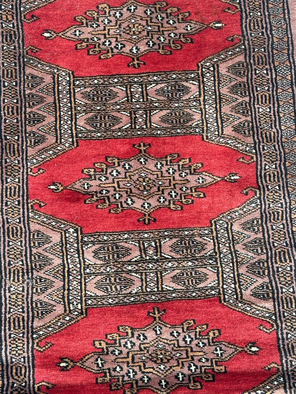 nice small vintage Pakistani rug Turkmen design  For Sale 2