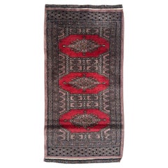 nice small vintage Pakistani rug Turkmen design