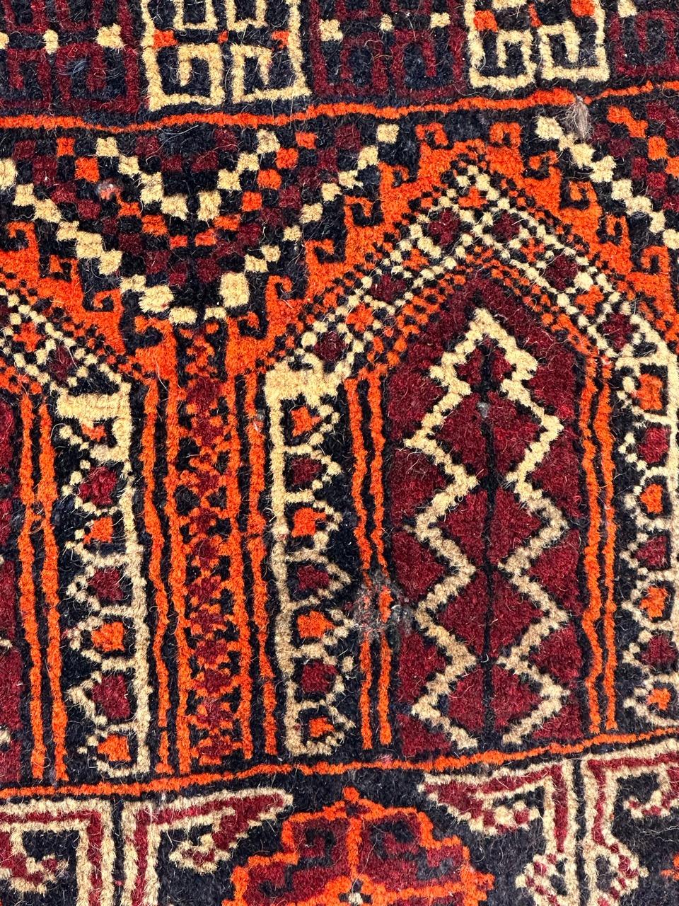 Tribal nice small vintage Turkmen Baluch rug For Sale