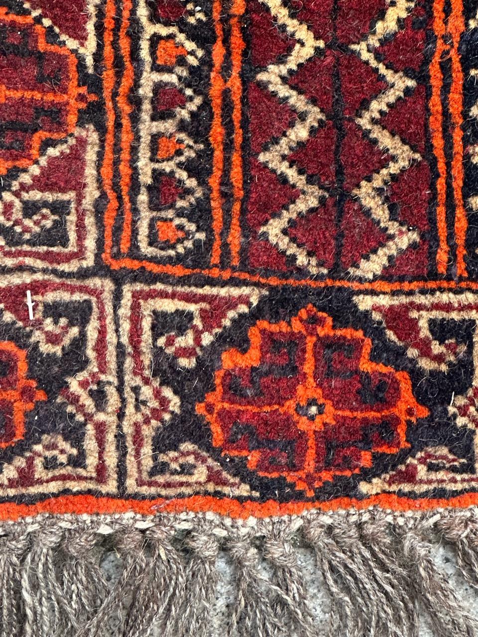 nice small vintage Turkmen Baluch rug For Sale 1