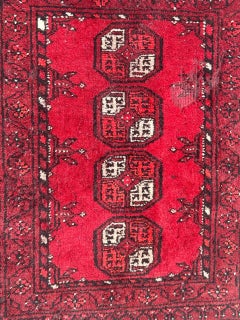 bel tappeto turkmeno vintage di piccole dimensioni