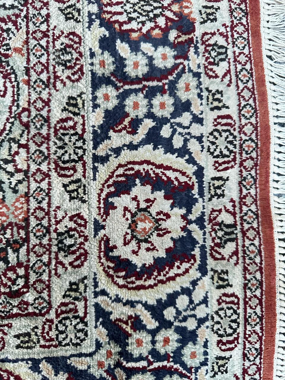 Bobyrug’s Nice very fine Sino Persian silk rug For Sale 2